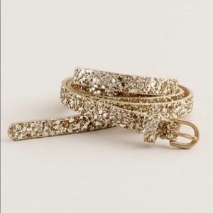 NWOT J. Crew Gold Glitter Belt - XS-S